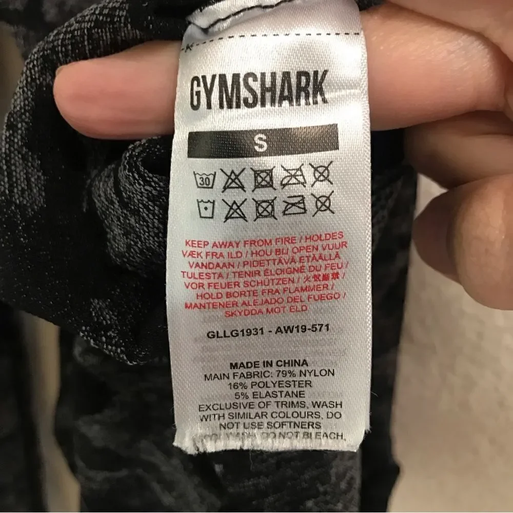 ‎Gym Shark dark camo athletic leggings S